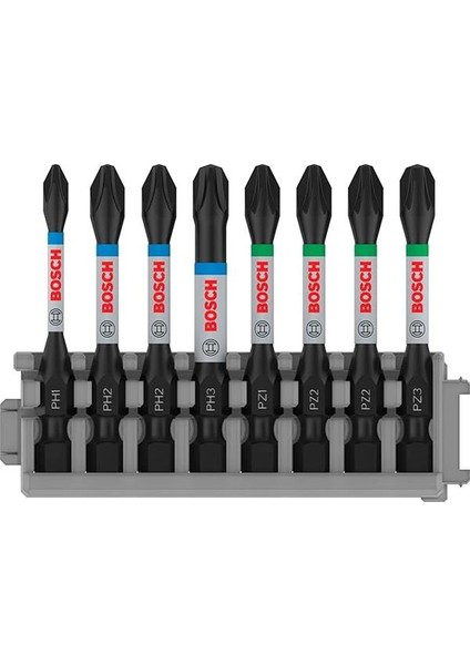 Professional Accessories 8 Parçalı Tornavida Ucu Seti (Impact Control, Pz/ph Uçlar - Uzunluk: