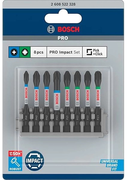 Professional Accessories 8 Parçalı Tornavida Ucu Seti (Impact Control, Pz/ph Uçlar - Uzunluk: fiyatları