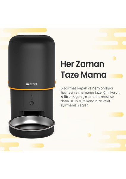 PF02 Akıllı Otomatik Kedi Mama Kabı , Tuya App-Wifi Uzaktan Kontrol, 4lt Hazne, Metal Kase modelleri