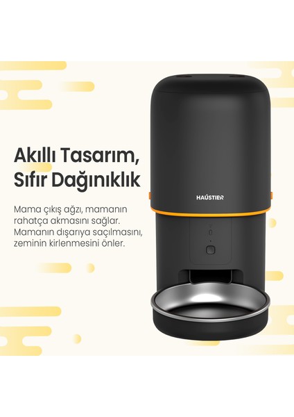 PF02 Akıllı Otomatik Kedi Mama Kabı , Tuya App-Wifi Uzaktan Kontrol, 4lt Hazne, Metal Kase fırsatları