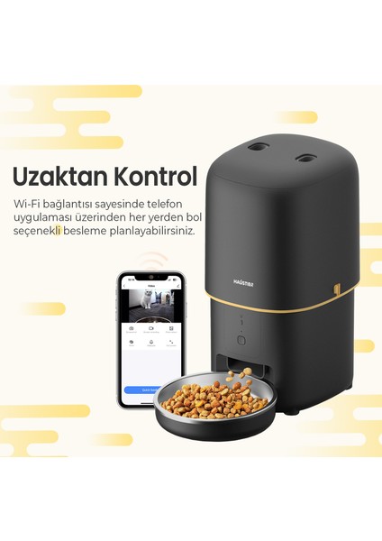 PF02 Akıllı Otomatik Kedi Mama Kabı , Tuya App-Wifi Uzaktan Kontrol, 4lt Hazne, Metal Kase indirimleri