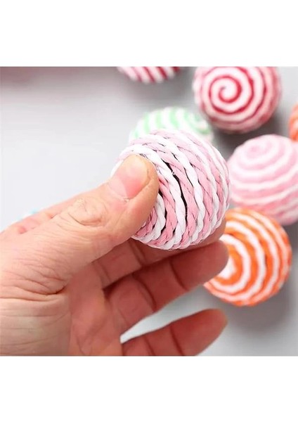 Ipli Kedi Topu, Ipli Sarma Kedi Oyuncağı, Renkli Ses Çıkaran Kedi Topu 2 Adet fırsatları