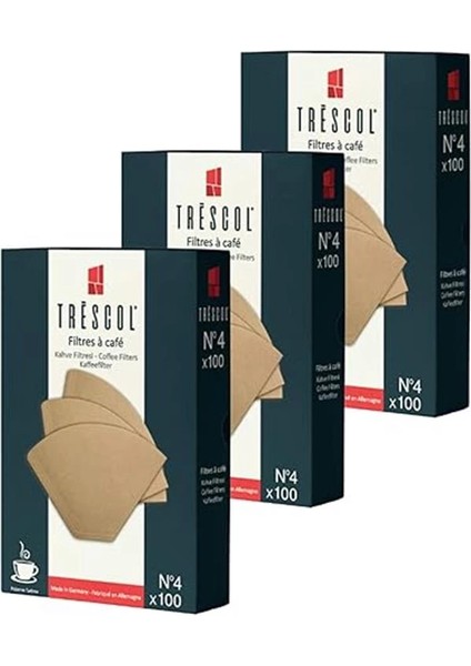 Kahve Filtresi 4 Numara (Büyük Boy) Naturel Kağıt 3X100 300'LÜ Paket indirimleri