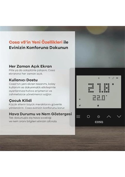 Akıllı Oda Termostatı Kablosuz Kombi Kontrolü V5 fiyatları