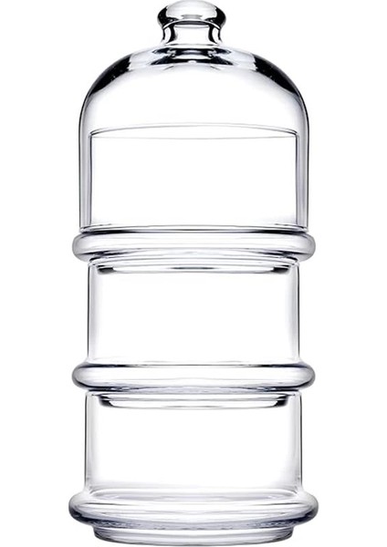 -Villa Patisserie 3 Katlı Cam Kurabiyelik - 102150