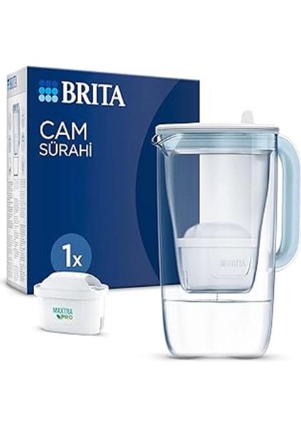 Cam Su Arıtma Sürahisi 1x Maxtra Pro All-In-1 Filtreli - Açık Mavi 2,5 Lt
