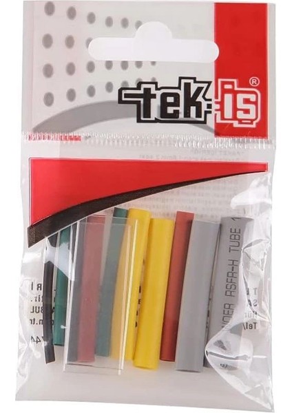 Tek-Iş 529335 Isı Ile Daralan Makaron Set, Karışık Renkli, 4 Cm, 12 Adet fiyatları