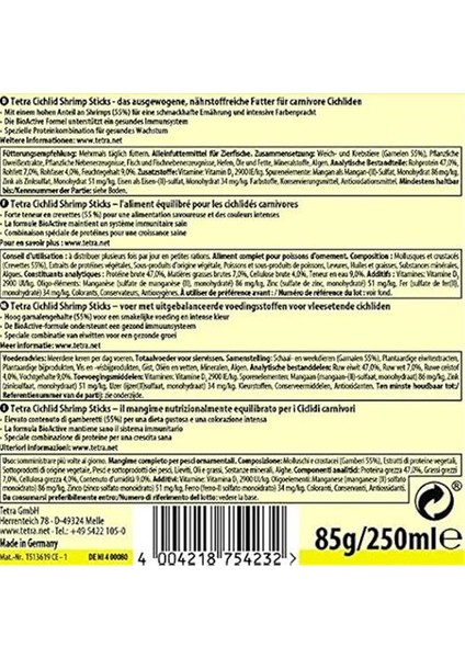 Cichlid Shrimp Sticks 250 Ml/85 gr fırsatları