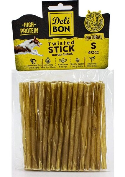 Delibon Gerçek Deriden Ince Burgu Çubuk, THINX40PCS., Natural