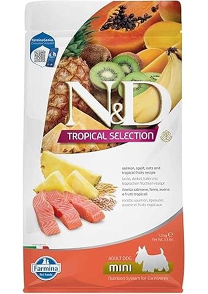Nd N&d Tropical Selection Somonlu ve Tropikal Meyveli Mini Irk Yetişkin Köpek Maması 1,5 kg fiyatları