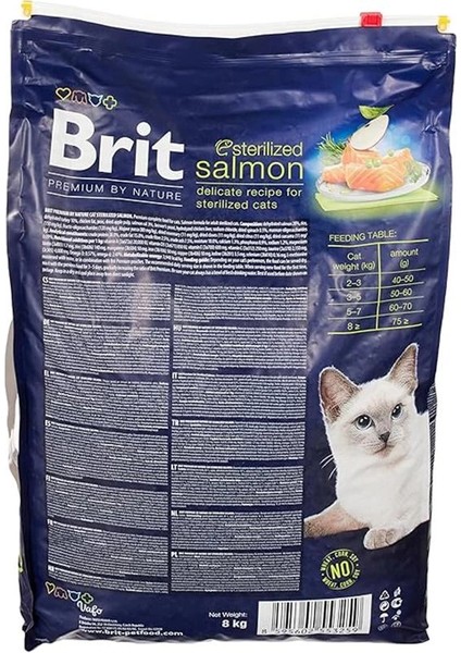 Premium By Nature Kısırlaştırılmış Kediler Için, Somon Balıklı Kuru Mama, 8 kg modelleri