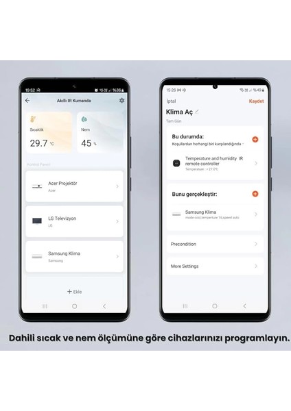 Tuya Uyumlu Dahili Sıcaklık ve Nem Sensörlü Wifi Ir Kumanda (Wak-02) indirimleri