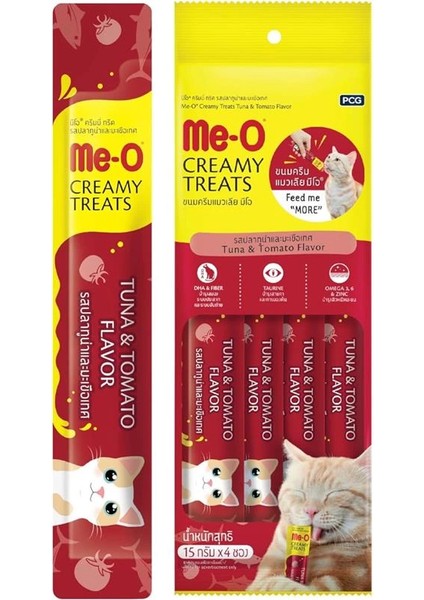 Me-O Creamy Treat Ton Balığı & Domates, 15 gr x 4