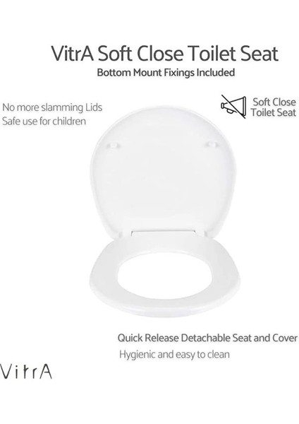 S20 Round Klozet Kapağı 109-003-909, Yavaş Kapanır, Kolay Sök-Tak, Oval, Beyaz, Alttan Sıkmalı fiyatları