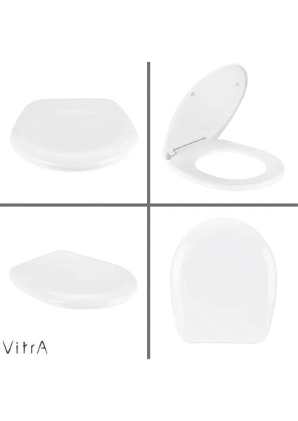 S20 Round Klozet Kapağı 109-003-909, Yavaş Kapanır, Kolay Sök-Tak, Oval, Beyaz, Alttan Sıkmalı