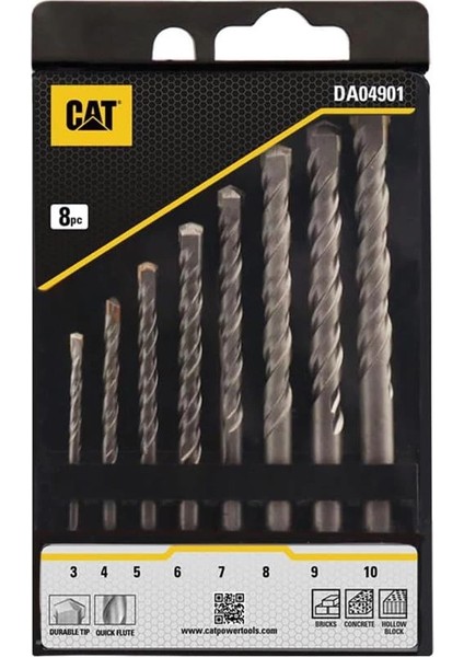 DA04901 8 Parça Tungsten Karbür Beton Matkap Uç Seti