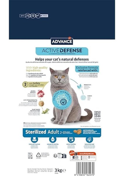 Hindili Kısırlaştırılmış Kedi Maması, 3 kg modelleri