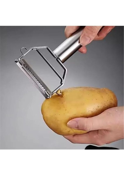 Paslanmaz Çelik Soyacak - Turbo Jülyen Doğrayıcı - Çok Fonksiyonlu Mutfak Aleti -