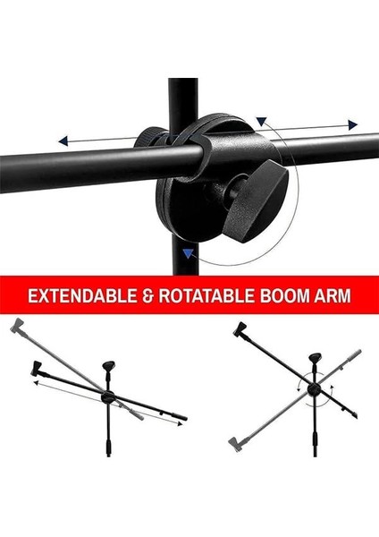 180CM Maksimum Uzunluk Mikrofon Standı Multi Fonksiyonel 2in1 Microphone Katlanabilir modelleri