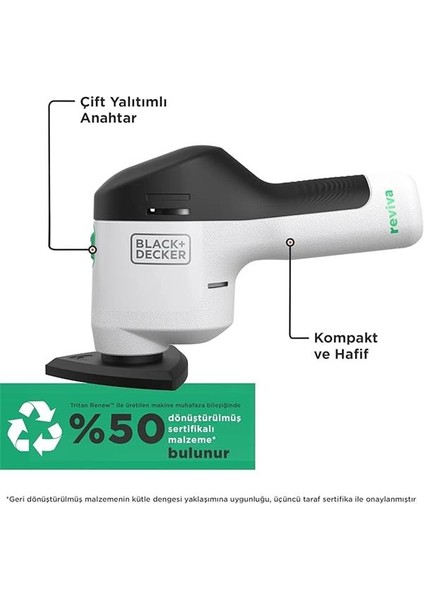 Black + Decker Reviva 12V Şarjlı Zımpara Makinesi fiyatları