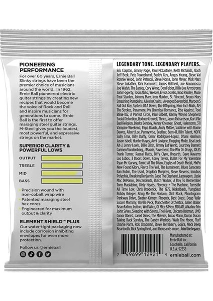 P02921 Normal Slinky M-Çelik Elektro Gitar Telleri, Ölçü 10-46 fiyatları