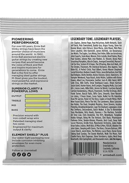 P02921 Normal Slinky M-Çelik Elektro Gitar Telleri, Ölçü 10-46 fırsatları