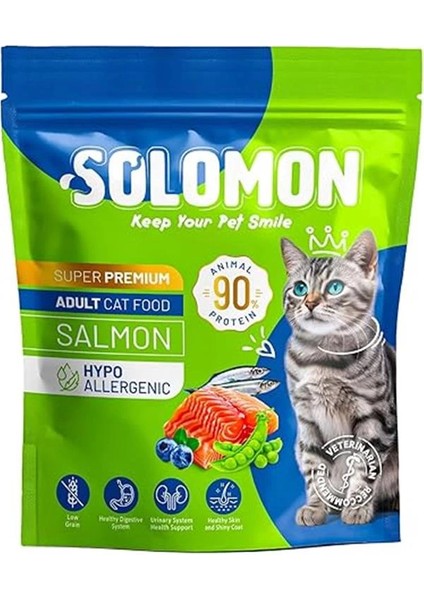 Yetişkin Somon'lu Süper Premium 1,5 kg Somonlu Kedi Maması - Hipoalerjenik - Düşük Tahıllı - Yüksek
