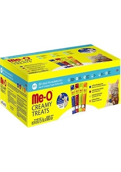 Me-O Harika Mix 4 Çeşit Kedi Krema Ödülü Kutu 25X4X 15 gr modelleri