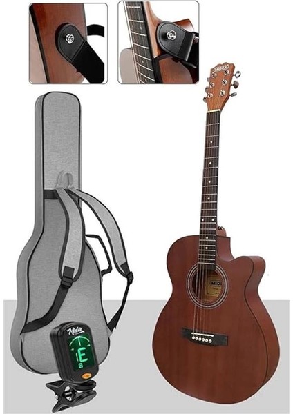 PHX-187 Masif Ağaç Akustik Gitar 4/4 Yetişkin Boy (Gigbag Çanta Tuner Askı Capo) fiyatları