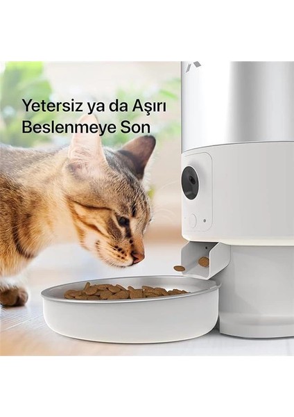 Akıllı Otomatik Kedi Mama Kabı Mobil Uygulama ile Uzaktan Kontrol Edilebilen Sesli