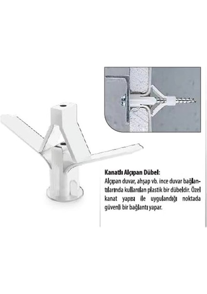 Kanatlı Alçıpan Dübeli 3 mm 500 Adet