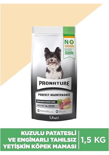Hypo-Allergenic Tahılsız Yetişkin Köpek Maması Kuzu, Enginar ve Patatesli 1,5 kg fiyatları