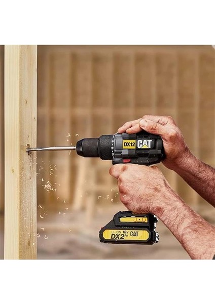 DX12SET 18VOLT/2.0AH Li-Ion Çift Akülü Kömürsüz Profesyonel Şarjlı Darbeli Matkap + DA01903 201