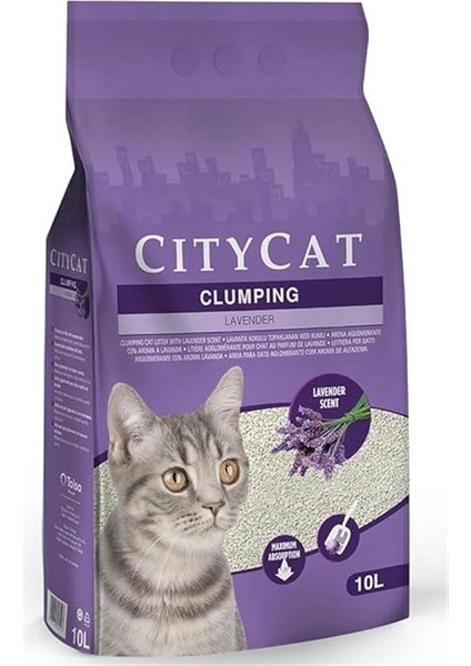 City Cat Lavanta Kokulu Kedi Kumu 10 Lt