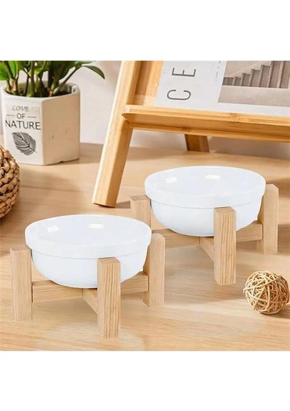 Mama Kabı, Ahşap Kedi Mama Kabı, (Iki Adet), Kedi Mama Su Kabı, Ahşap fiyatları