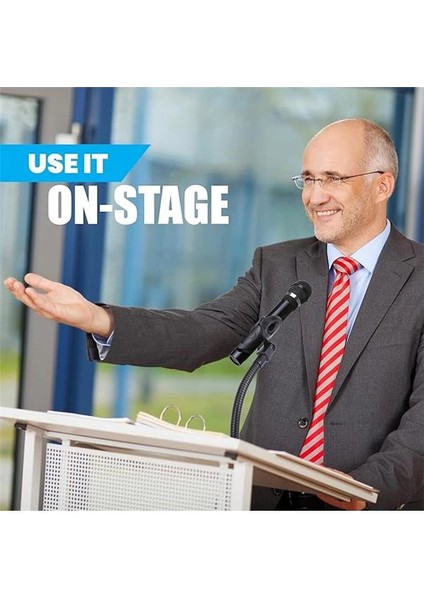 Masaüstü Mikrofon Standı - Evrensel Masa Üstü Mikrofon Tutucu, Esnek 8,2 Inç Gooseneck Montajlı