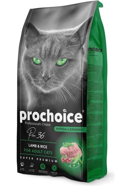 Kedi Kuru Maması, Kuzu ve Pirinçli PRO36, 15 kg