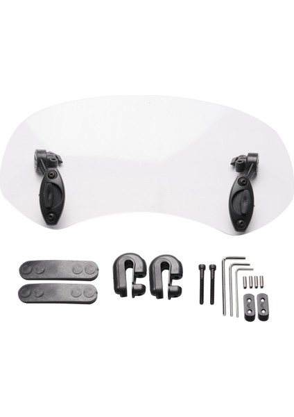 Şeffaf Renk Evrensel Motosiklet Ayarlanabilir Rüzgar Ekranı Uzatma Ön Cam Spoiler Hava Deflektörü 28.5X12X21CM (Yurt Dışından)