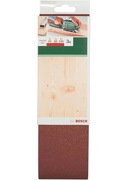 - Tank Zımpara Kağıdı 3'lü Set, 75 x 533 mm 60/80/100 Kum