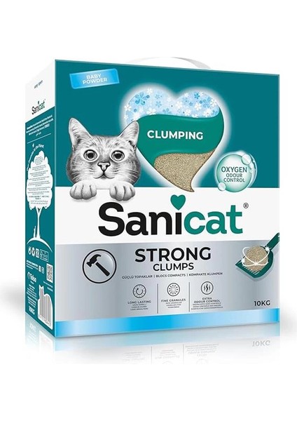 Ekstra Bebek Pudrası Kokulu Topaklanan Kedi Kumu 10L