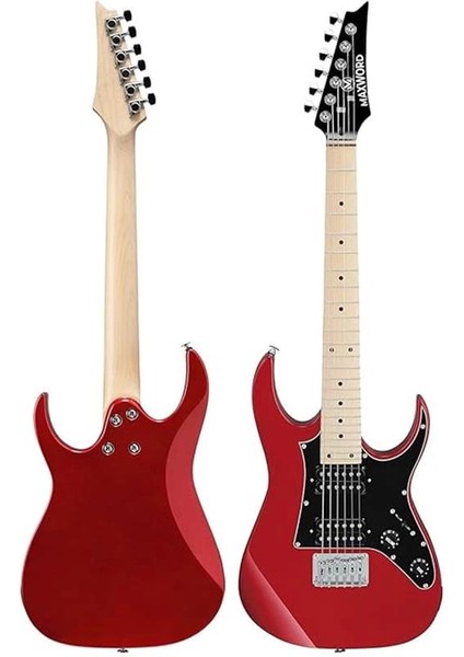 DE-150RD-50AMP Maple Klavye Hh Yüksek Kaliteli 50W Amfili Elektro Gitar Seti fırsatları
