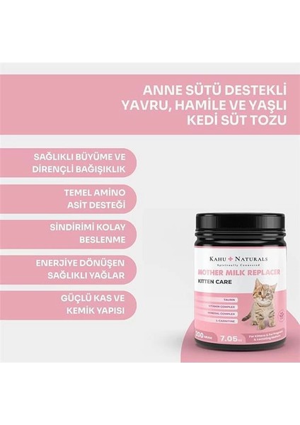 Kitten Care Milk Replacer, Anne Sütü Destekli Yavru ve Hamile Kedi Süt Tozu, 200 gr fiyatları