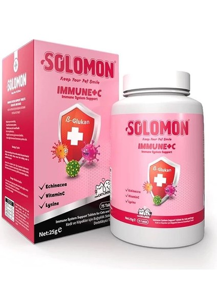 Immune+C Kedi ve Köpekler Için Bağışıklık Sistemini Destekleyici Tablet