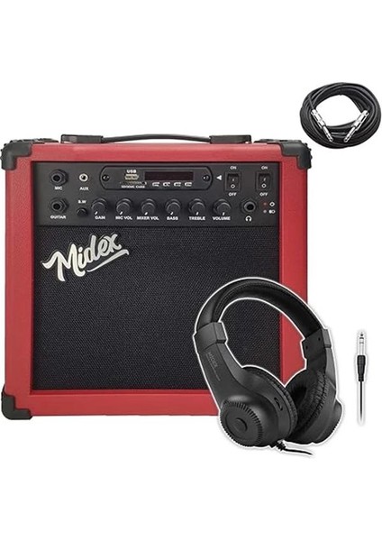 MGA-25RDBT-HD Şarjlı Elektro Gitar Amfisi 25 Watt USB Bluetooth Distortion Kulaklık ve Kablo indirimleri