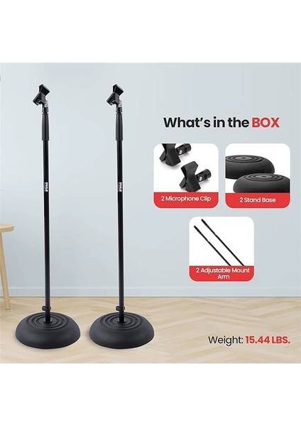 Evrensel Kompakt Tabanlı Mikrofon Standı - 2,8 Ila 5 Ft Yüksekliği Ayarlanabilir Ağır Hizmet