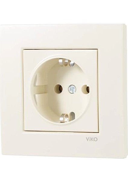 Karre Krem Topraklı Priz