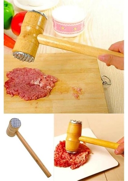 Et Dövme Tokmağı Ahşap 2 Başlı Et Dövme Çekici Paslanmaz Kasap Et Döveceği Ezme Yumuşatma Aparatı fiyatları