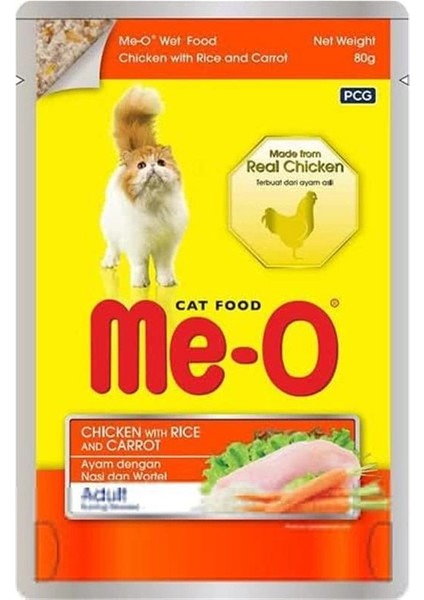 Me-O Tavuk ile Pirinç ve Havuçlu, 80 gr Tekli Paket fırsatları