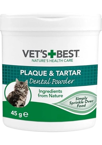 Vet's Best Deniz ve Spirulina Yosunu Özlü Kedi Plak Tartar Önleyici Ağız Bakım Tozu 45 gr