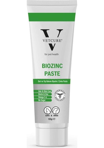 Biozinc Kedi ve Köpek Deri ve Tüy Destekleyici Paste 100 gr